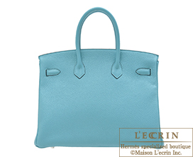 Hermes　Birkin bag 35　Blue Saint-Cyr　Clemence leather　Silver hardware