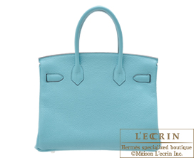 Hermes　Birkin bag 30　Blue Saint-Cyr　Clemence leather　Silver hardware