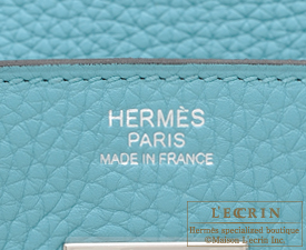 Hermes　Birkin bag 30　Blue Saint-Cyr　Clemence leather　Silver hardware