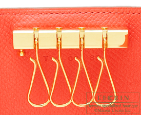Hermes　Bearn Key case/4 key holder　Rose jaipur/Indian pink　Epsom leather　Gold hardware