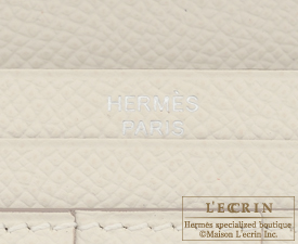Hermes　Bearn Soufflet　Craie　Epsom leather　Silver hardware
