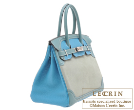 Authentic Hermes Kelly 35 Limited Edition Ghillies Turquoise Blue with  Silver HW