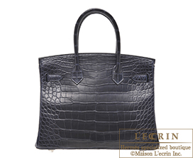 Hermes　Birkin bag 30　Blue marine　Matt alligator crocodile skin　Silver hardware