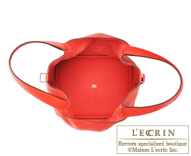 Hermes　Picotin Lock bag GM　Rouge pivoine　Clemence leather　Silver hardware