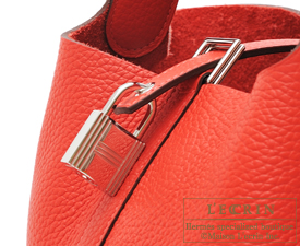 Hermes　Picotin Lock bag GM　Rouge pivoine　Clemence leather　Silver hardware