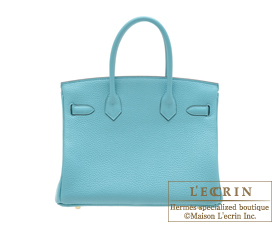Hermes　Birkin bag 30　Blue Saint-Cyr　Clemence leather　Gold hardware