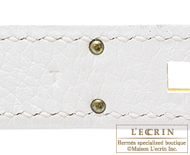 Hermes　Kelly bag 32　Retourne　White　Clemence leather　Gold hardware