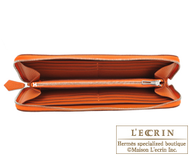 Hermes　Azap long　Orange　Togo leather　Silver hardware