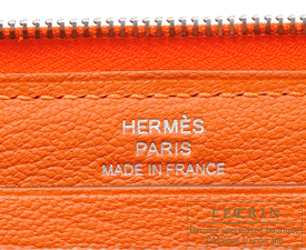 Hermes　Azap long　Orange　Togo leather　Silver hardware