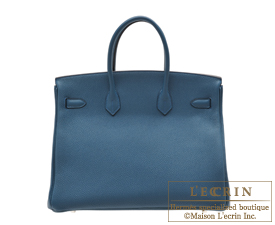 Hermes　Birkin bag 35　Colvert/Colvert blue　Togo leather　Silver hardware