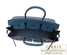 Hermes　Birkin bag 35　Colvert/Colvert blue　Togo leather　Silver hardware