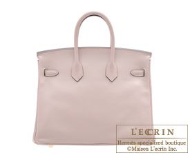 Hermes　Birkin bag 25　Glycine　Evercolor leather　Gold hardware