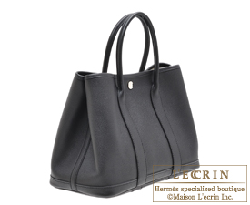 Hermes　Garden Party bag 30/TPM　Black　Epsom leather　Silver hardware