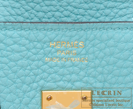 Hermes　Birkin bag 25　Blue atoll　Togo leather　Gold hardware