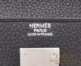 Hermes　Kelly bag 32　Retourne　Prunoir　Clemence leather　Silver hardware