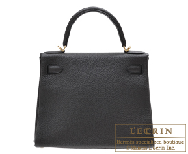 Hermes　Kelly bag 28　Plomb　Clemence leather　Gold hardware