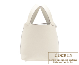 Hermes　Picotin Lock　Touch bag MM　Craie　Clemence leather/　Swift leather　Silver hardware