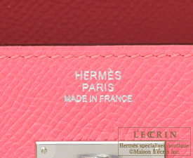 Hermes　Kelly wallet long　Rose azalee　Epsom leather　Silver hardware