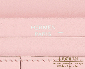 Hermes　Bearn Soufflet　Bi-color　Rose sakura/Bougainvillier　Tadelakt leather/Lizard skin　Silver hardware