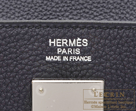 Hermes　Kelly bag 32　Blue indigo　Togo leather　Silver hardware