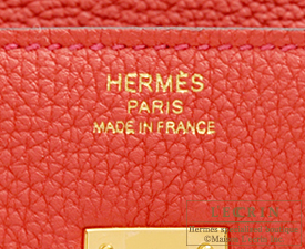 Hermes　Birkin bag 25　Geranium　Togo leather　Gold hardware