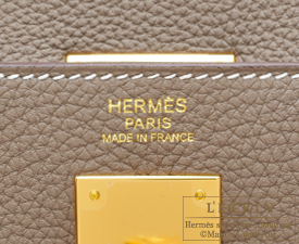 Hermes　Kelly bag 32　Etoup grey　Togo leather　Gold hardware