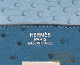 Hermes　Birkin bag 30　Cobalt　Ostrich leather　Silver hardware