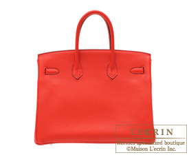Hermes　Birkin bag 35　Rouge tomate　Clemence leather　Silver hardware