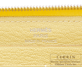 Hermes　Azap long　Jaune poussin　Togo leather　Silver hardware