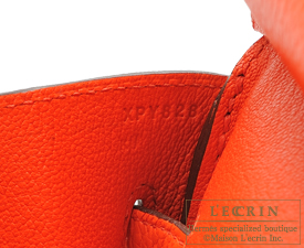 Hermes　Birkin bag 35　Orange poppy　Clemence leather　Gold hardware