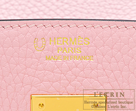 Hermes Personal Birkin bag 30 Rose sakura/ Blue atoll Clemence