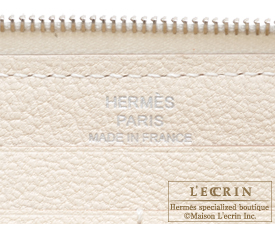 Hermes　Azap long　Craie　Togo leather　Silver hardware