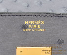 Hermes　Birkin bag 30　Gris agate　Ostrich leather　Gold hardware