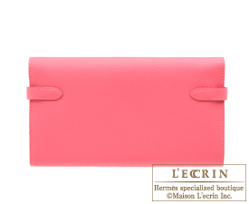 Hermes　Kelly wallet long　Rose azalee　Epsom leather　Gold hardware