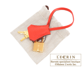 Hermes　Birkin bag 35　Rouge tomate　Clemence leather　Gold hardware