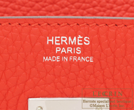 Hermes　Birkin bag 30　Rouge tomate　Clemence leather　Silver hardware