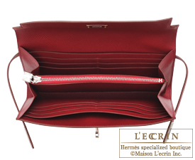 Hermes　Kelly wallet long　Ruby　Epsom leather　Silver hardware