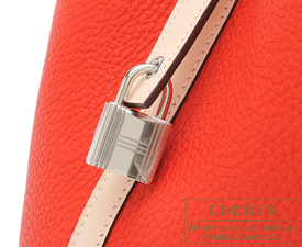 Hermes　Picotin Lock　Touch bag PM　Rouge tomate/Rose eglantine　Clemence leather/　Swift leather　Silver hardware