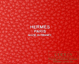 Hermes　Picotin Lock　Touch bag MM　Rouge tomate/Rose eglantine　Clemence leather/　Swift leather　Silver hardware