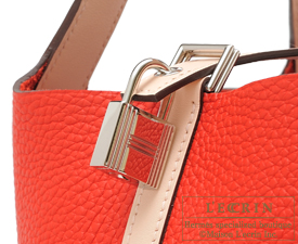 Hermes　Picotin Lock　Touch bag 22/MM　Rouge tomate/Rose eglantine　Clemence leather/　Swift leather　Silver hardware