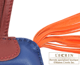 Hermes　Rodeo charm　Blue de Malte/Orange poppy　Agneau　