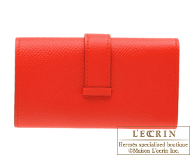 Hermes　Bearn Key case/4 key holder　Rouge tomate　Epsom leather　Gold hardware