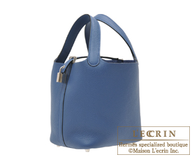 Hermes　Picotin Lock bag 18/PM　Blue agate　Clemence leather　Silver hardware