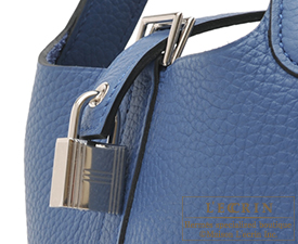 Hermes　Picotin Lock bag 18/PM　Blue agate　Clemence leather　Silver hardware