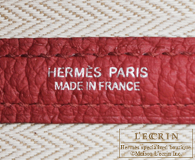 Hermes　Garden Party bag 30/TPM　Rouge grenat　Country leather　Silver hardware