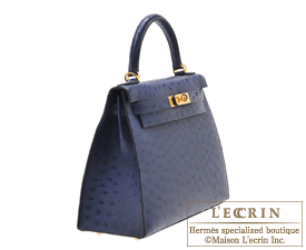Hermès Bleuet Ostrich Kelly Pochette GHW, myGemma