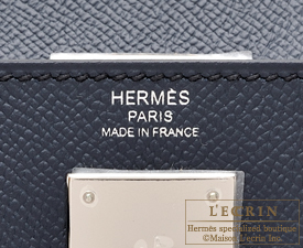 Hermes　Kelly bag 28　Blue indigo　Epsom leather　Silver hardware
