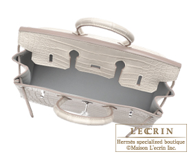 Hermes　Birkin bag 25　Beton　Matt niloticus crocodile skin　Silver hardware
