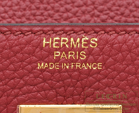 Hermes　Kelly bag 32　Retourne　Rouge grenat　Togo leather　Gold hardware