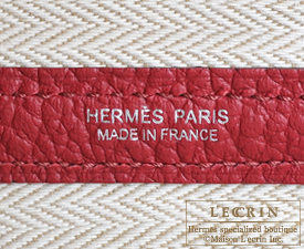 Hermes　Garden Party bag 36/PM　Rouge grenat　Country leather　Silver hardware